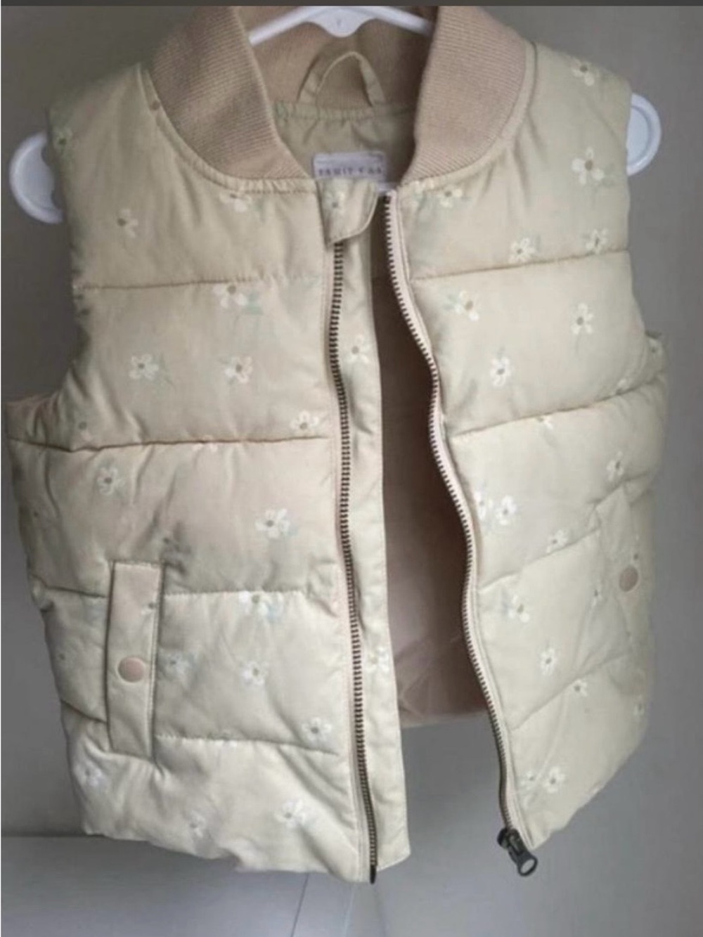 Jamie kay Taylor puffer vest simple flower-sand- 2y